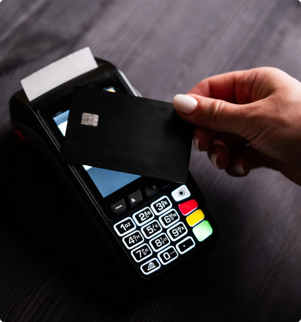 Contactless card payment in progress