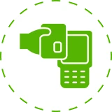 Green digital payment symbol